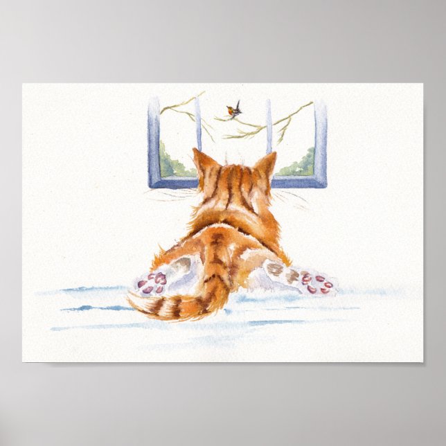 Poster Ginger Cats / gatinhos: "Comprando janela" (Frente)