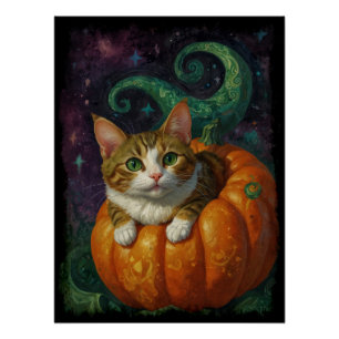 Póster Ginger e Kitten Brancos Andando de Pumpkin