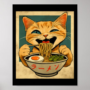 Poster Ginger Ginger Ramen Japonês Anime Kawaii Cat G