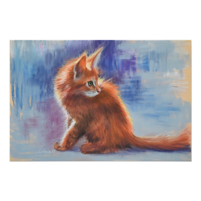 Póster Ginger Kitten na Luz Pastel (Frente)