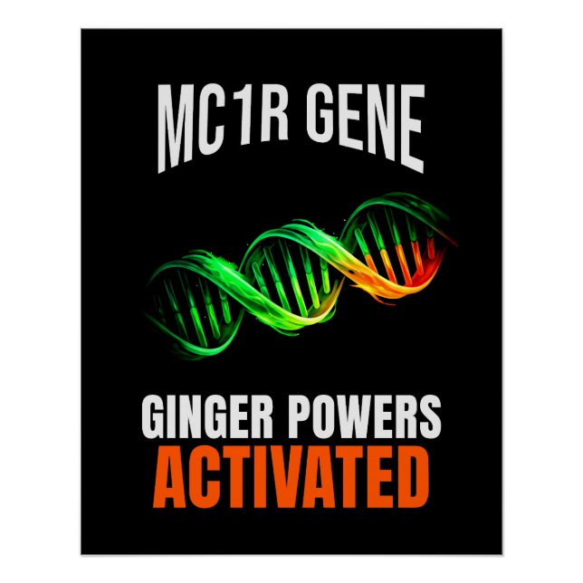 Póster Ginger Powers Activated DNA Mutant Funny Redhead (Frente)