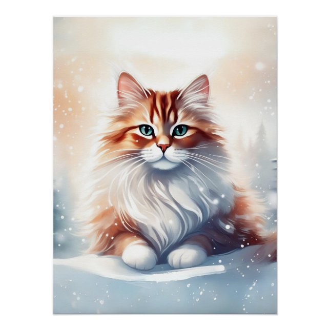 Póster Ginger Winter Cat (Frente)