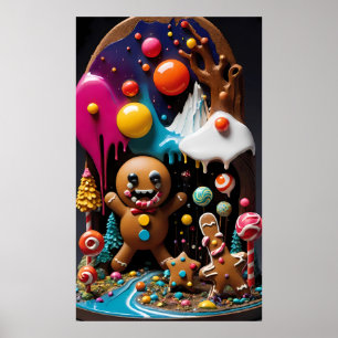 Poster Gingerbird Glutton - Ken Gage Surreal Art
