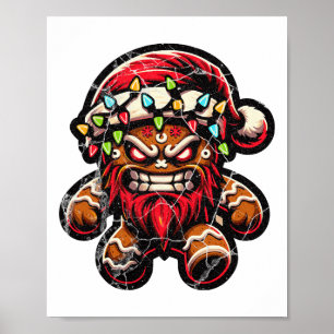 Poster Gingerbird Krampus Natal Pajama X mas Divertimento
