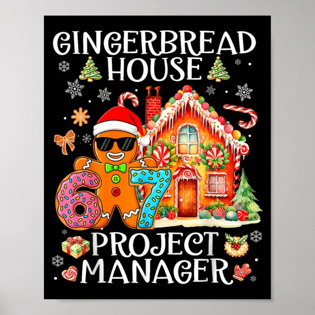 Poster Gingerbread House Project Manager Decorating Bakin (Frente)