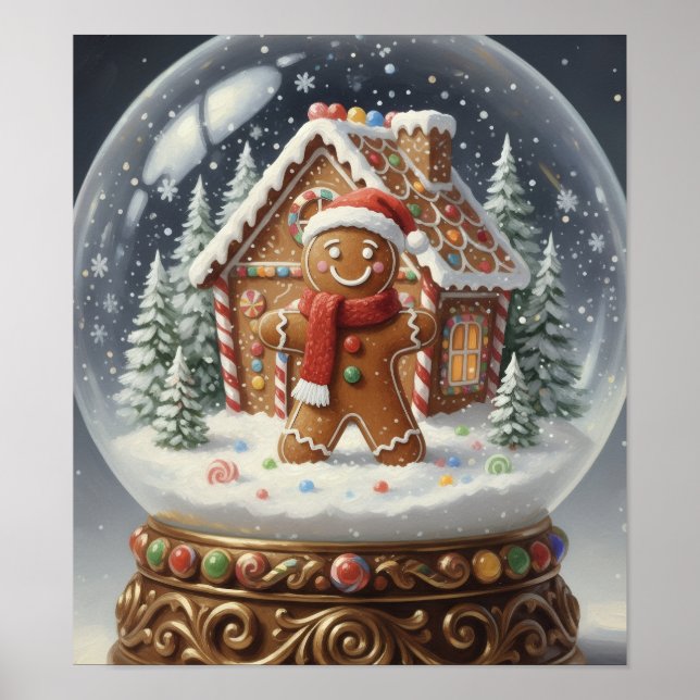 Poster GingerBreadManSnowGlobe (Frente)
