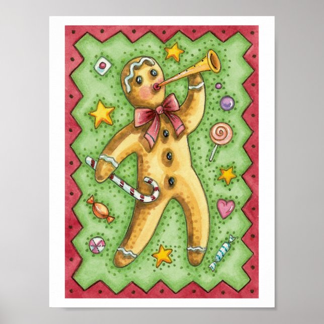 Poster Gingercake Man Blown Horn, Candy de Natal (Frente)