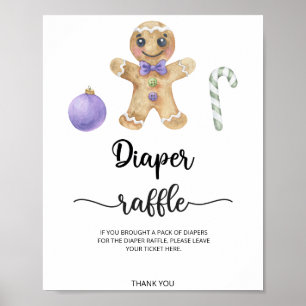 Poster Gingercake man cookie fralda raffle