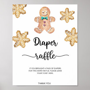 Poster Gingercake man cookie fralda raffle