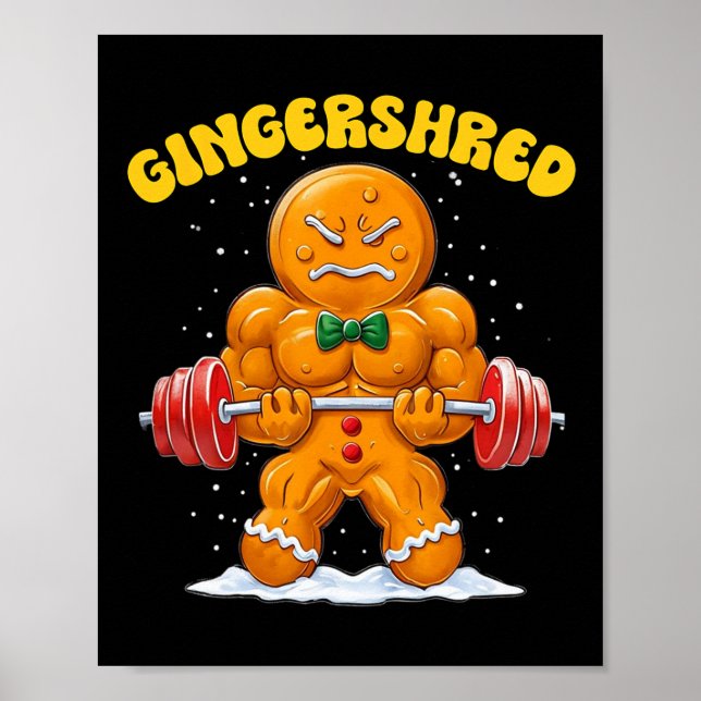 Poster Gingershred Engraçado Homem de Biscoito de Gengibr (Frente)