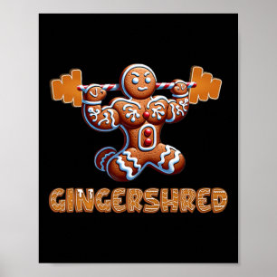 Poster Gingershred Funny Gingerbird Man Gym