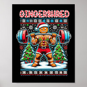 Poster Gingershred Funny Gingerbird Man Gym