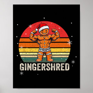 Poster Gingershred Funny Gingerbird Man Gym