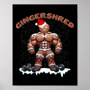 Poster Gingershred Funny Gingerbird Man Gym