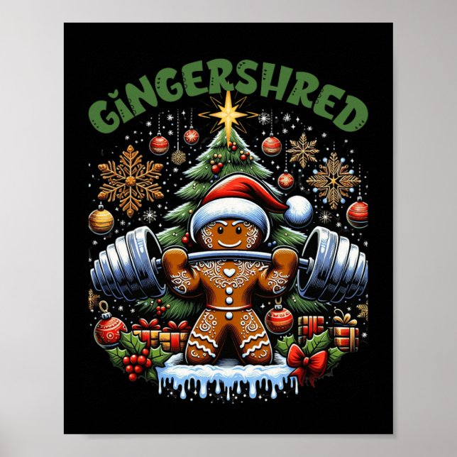 Poster Gingershred Funny Gingerbird Man Gym (Frente)
