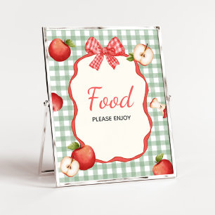 Poster Gingham Apple da nossa Comida de Chá de fraldas