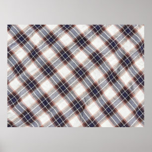 Poster Gingham de algodão ecológico em cores de outono.