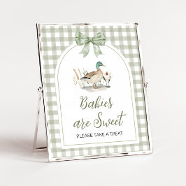 Poster Gingham Mallard Duck Bebês são Sinal Doce