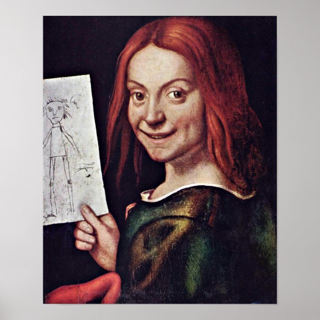 Póster Giovanni Francesco Caroto - menino com desenho (Frente)
