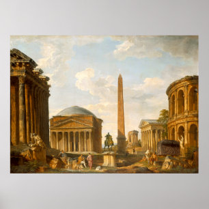 Poster Giovanni Paolo Panini O Panteão e Outro Mono