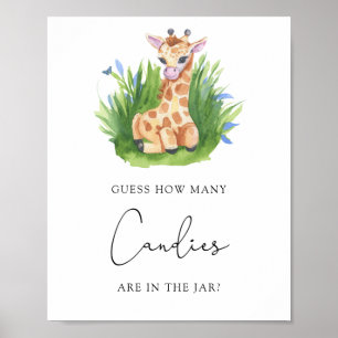 Poster Girafa - Adivinha quantos doces