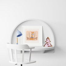 Girafa Adorável na Ilustração de Camisa Azul