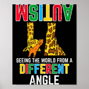 Poster Girafa Autismo Vendo o Mundo de um Ângulo Diferent