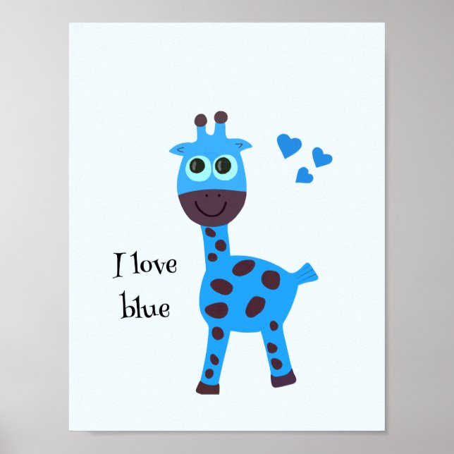 Poster Girafa azul (Frente)