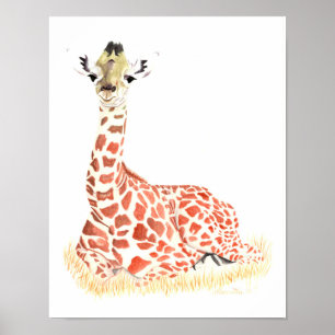 Póster girafa bebê