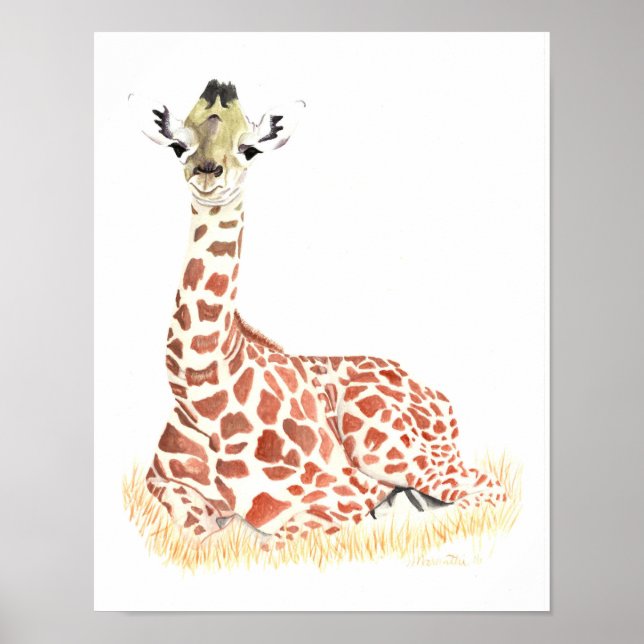 Póster girafa bebê (Frente)
