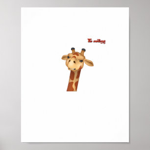 Poster girafa cara zangada franzindo a testa emoji