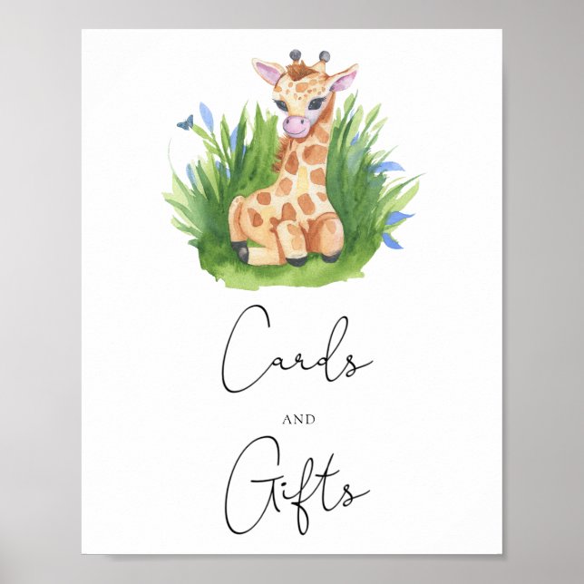 Poster Girafa - cartões e presentes chá de bebê (Frente)