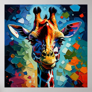 Poster Girafa Colorida 302