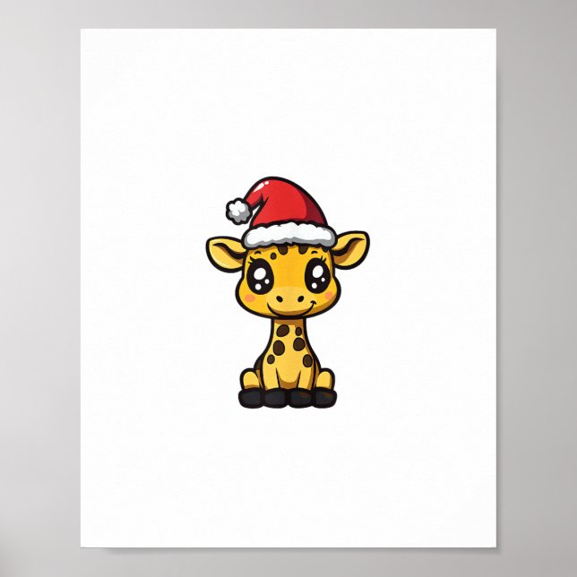 Poster Girafa de Natal Fofa Comic Xmas  (Frente)