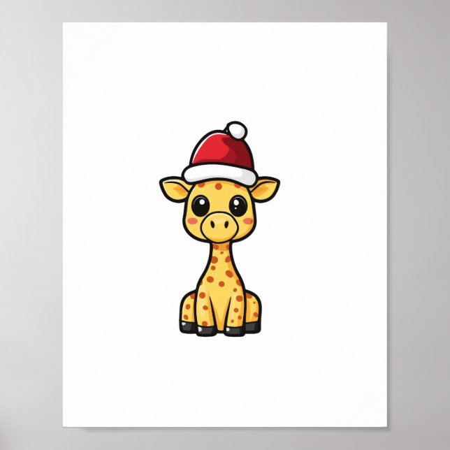 Poster Girafa de Natal Fofa em Quadrinhos   (Frente)