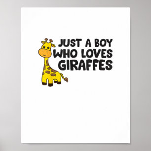 Poster Girafa Divertida Só um Rapaz que Ama Girafas 