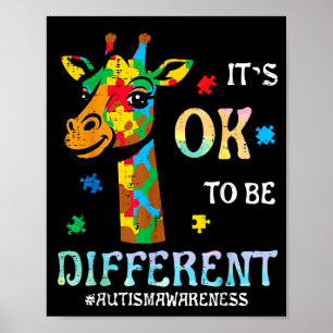 Poster Girafa do autismo para ser diferente conscientizaç
