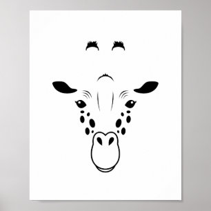 Poster Girafa Face Silhueta