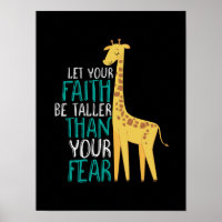 Girafa Inspiracional Fé Mais Alta Que Medo