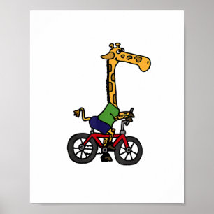 Poster Girafa Legal Andando de Bicicleta