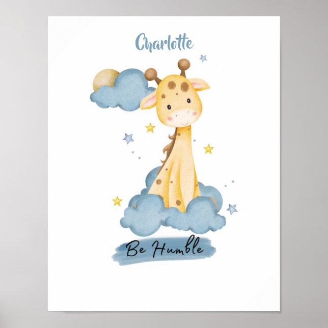 Poster Girafa Little Lessons das Nuvens (Frente)
