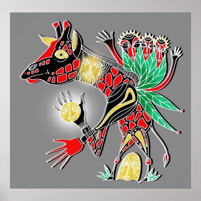 Póster girafa mamã (Frente)