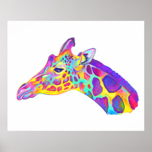 Póster Girafa nas cores