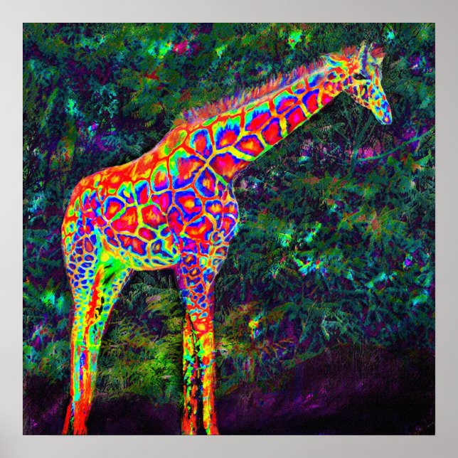 Póster girafa neon (Frente)