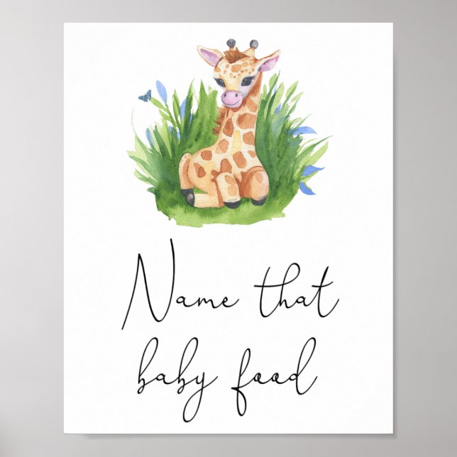 Poster Girafa - Nomeie aquele jogo de comida de bebê (Frente)