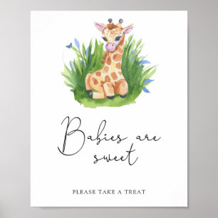 Poster Girafa - os bebês são doces