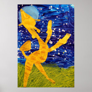 Poster Girafa Poster-Enluarada - trabalhos de arte por