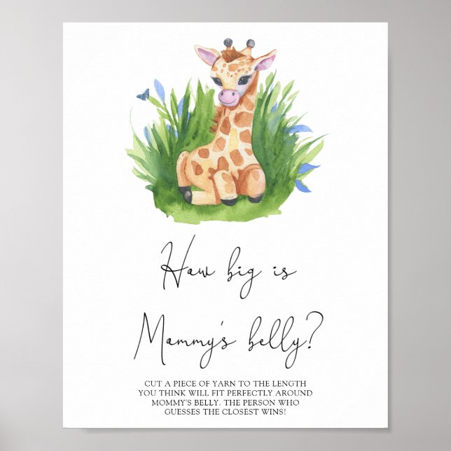 Poster Girafa - Quão grande é a barriga da mamãe jogo (Frente)