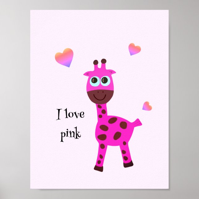 Poster Girafa rosa (Frente)