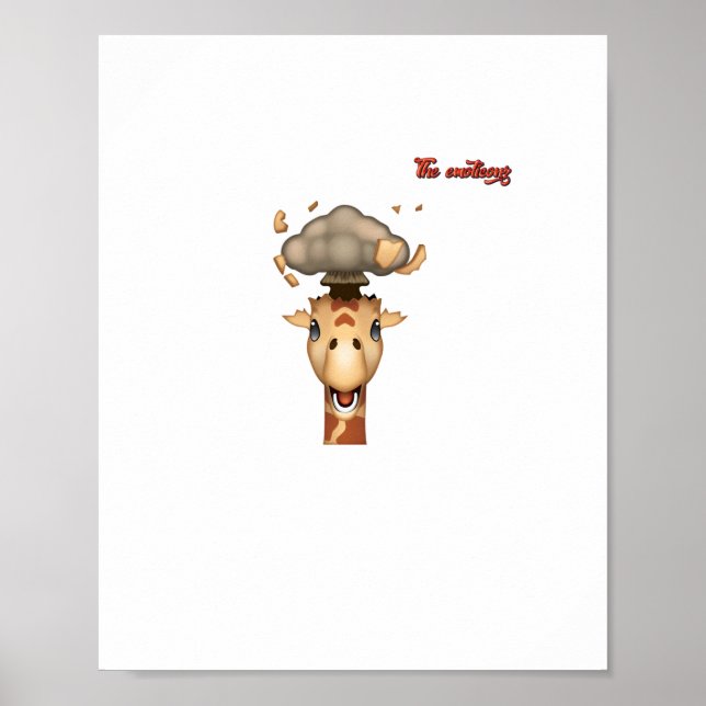 Poster girafa rosto cabeça explodindo emoji   (Frente)